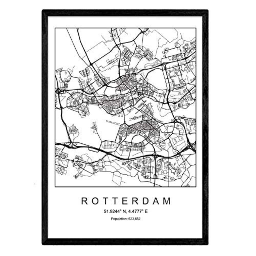 POSTER Rotterdam Skandinavischen Stil A4 Rahmenlos - Klar, Papier (29.7/5/21cm) - Nacnic