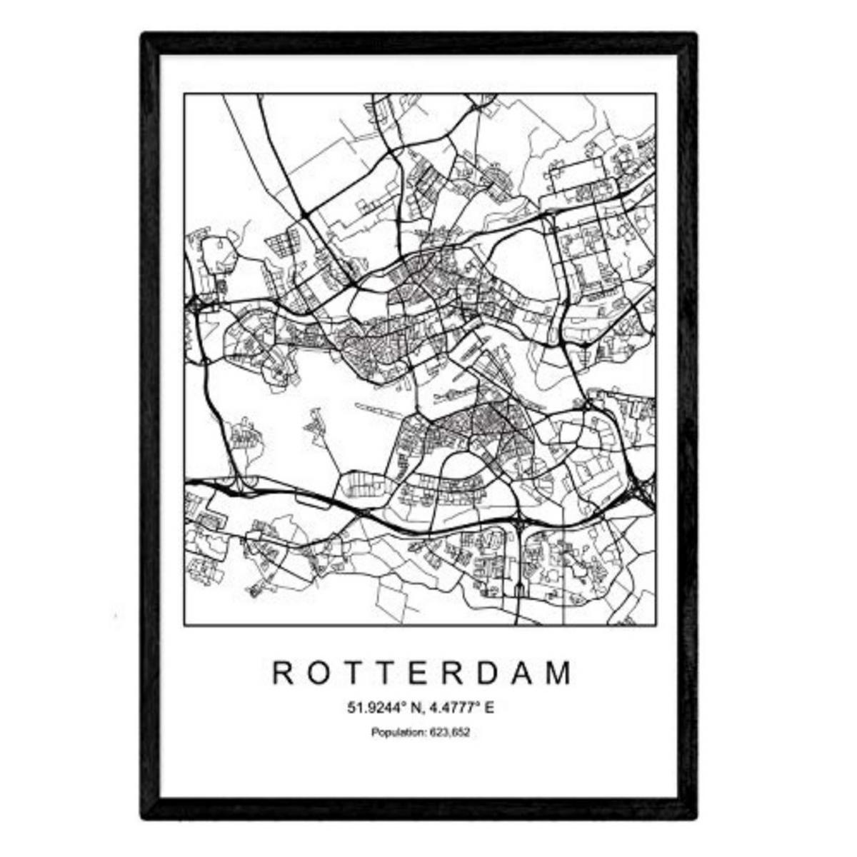 POSTER Rotterdam Skandinavischen Stil A4 Rahmenlos - Klar, Papier (29.7/5/21cm) - Nacnic