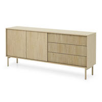 KOMMODE Weiß AVO Gerillt Niedrig 187 cm - Gelb, Holz (187.1/79.8/39.5cm) - Sepro Meble