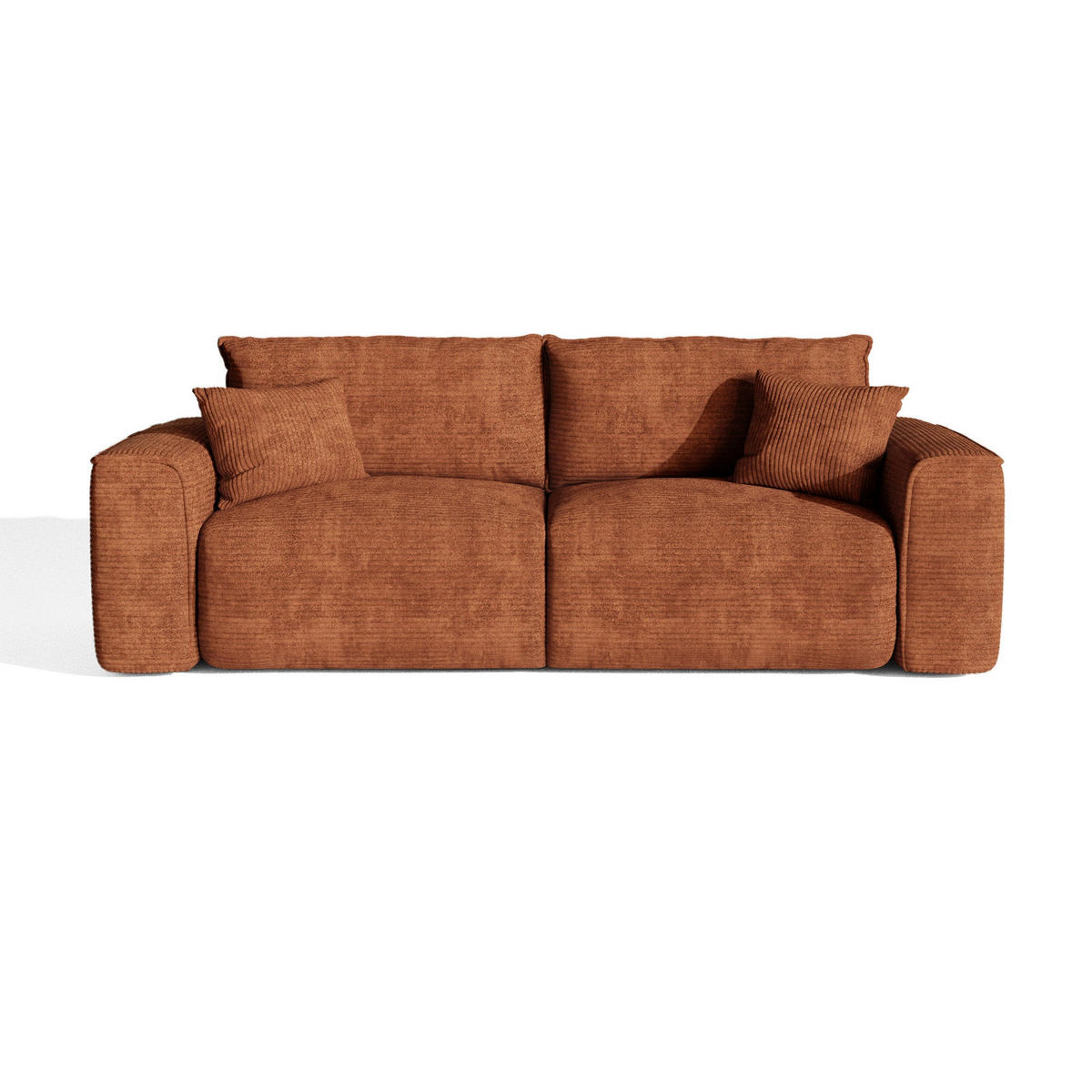 SCHLAFSOFA mit Stauraum COMO Cord Terrakotta 254cm - Dunkelorange/Terracotta, Textil (254/78/95cm) - Premium Interiors