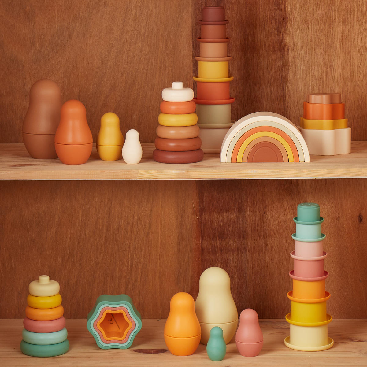 STAPELSPIEL Stapelturm Silikon - ab 6 Mo - Multicolor, Kunststoff (86/86cm) - Bieco Spielwaren