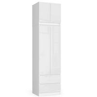 KLEIDERSCHRANK Weiß, Weißglanz 60x51x234 cm - Weiß Hochglanz/Weiß, Holzwerkstoff (60/234/51cm) - Akord