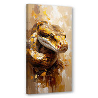 LEINWANDBILD Schlangenkopf Reptilien Tiere 50x100cm - Beige, Textil (50/100cm) - Feeby