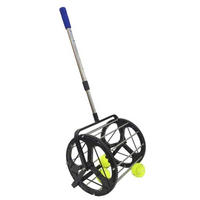 TENNISBALLAUFNEHMER, höhenverstellbar, Edelstahl, 29 × 27 × (54–79) cm - Schwarz, Metall (27/29cm) - Weltevree