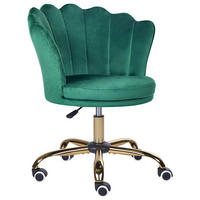 BÜROSTUHL Samtstoff Grün Monticello - Grün, Textil/Metall (67/78/65cm) - Beliani