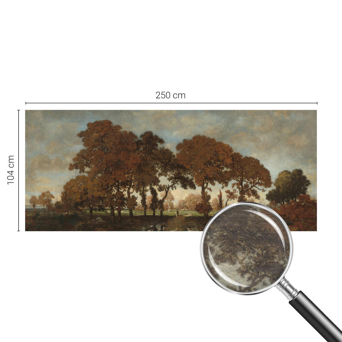 FOTOTAPETE 250x104 cm - Idyllische Landschaft - Weiß, Textil (250/104cm) - Wallfluent