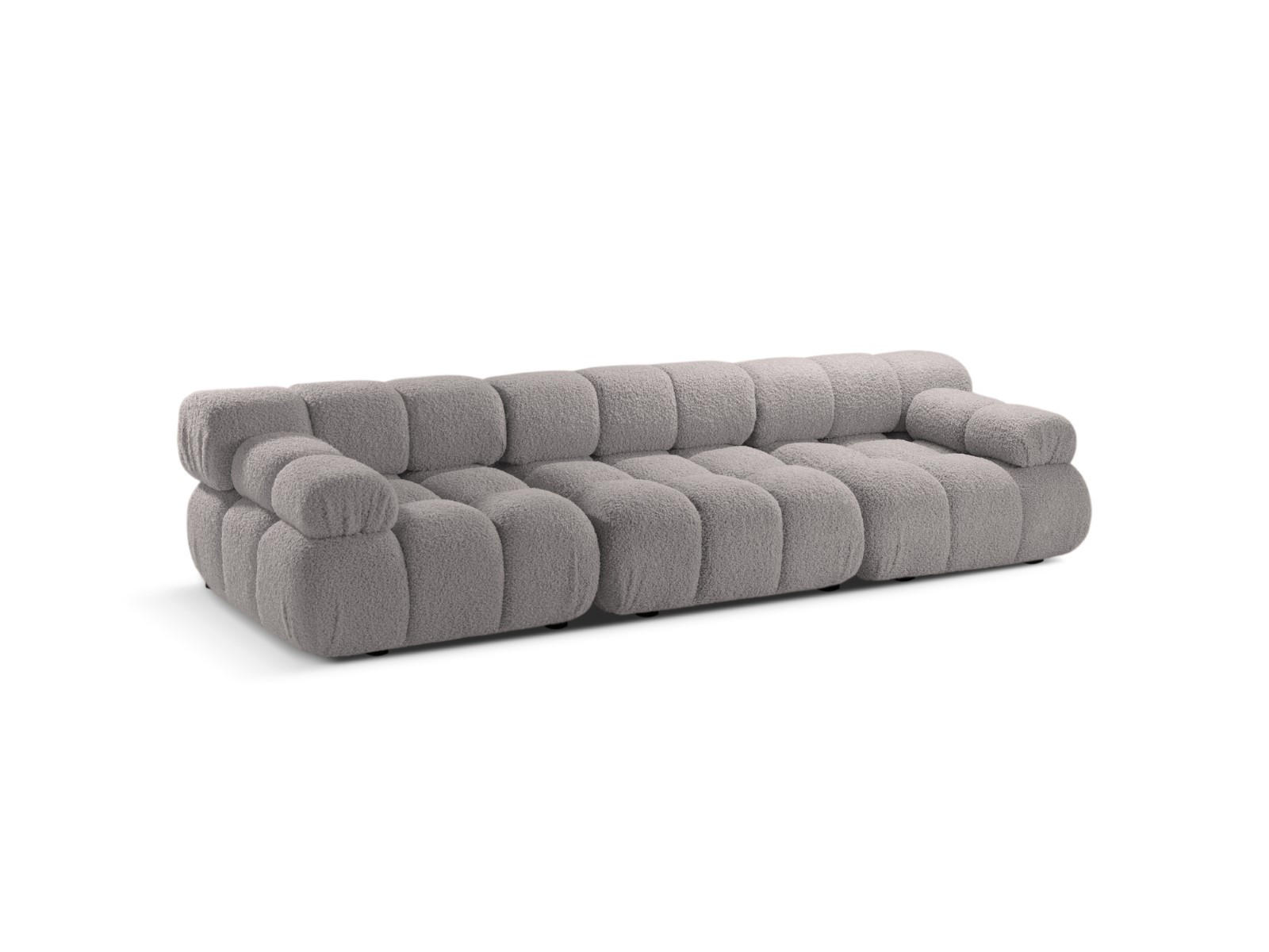 SOFA modular Bellis aus Boucle hellgrau 3 Sitzplätze - Hellgrau, Textil (94/70/282cm) - Micadoni