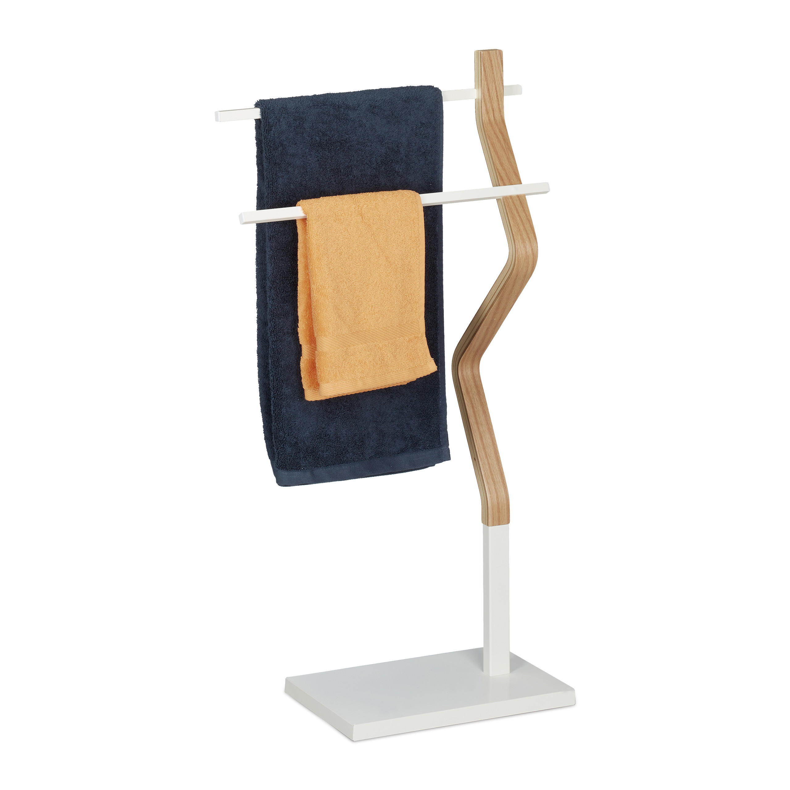 HANDTUCHHALTER stehend - Multicolor, Holz/Holzwerkstoff (43.5/85/20cm) - Relaxdays