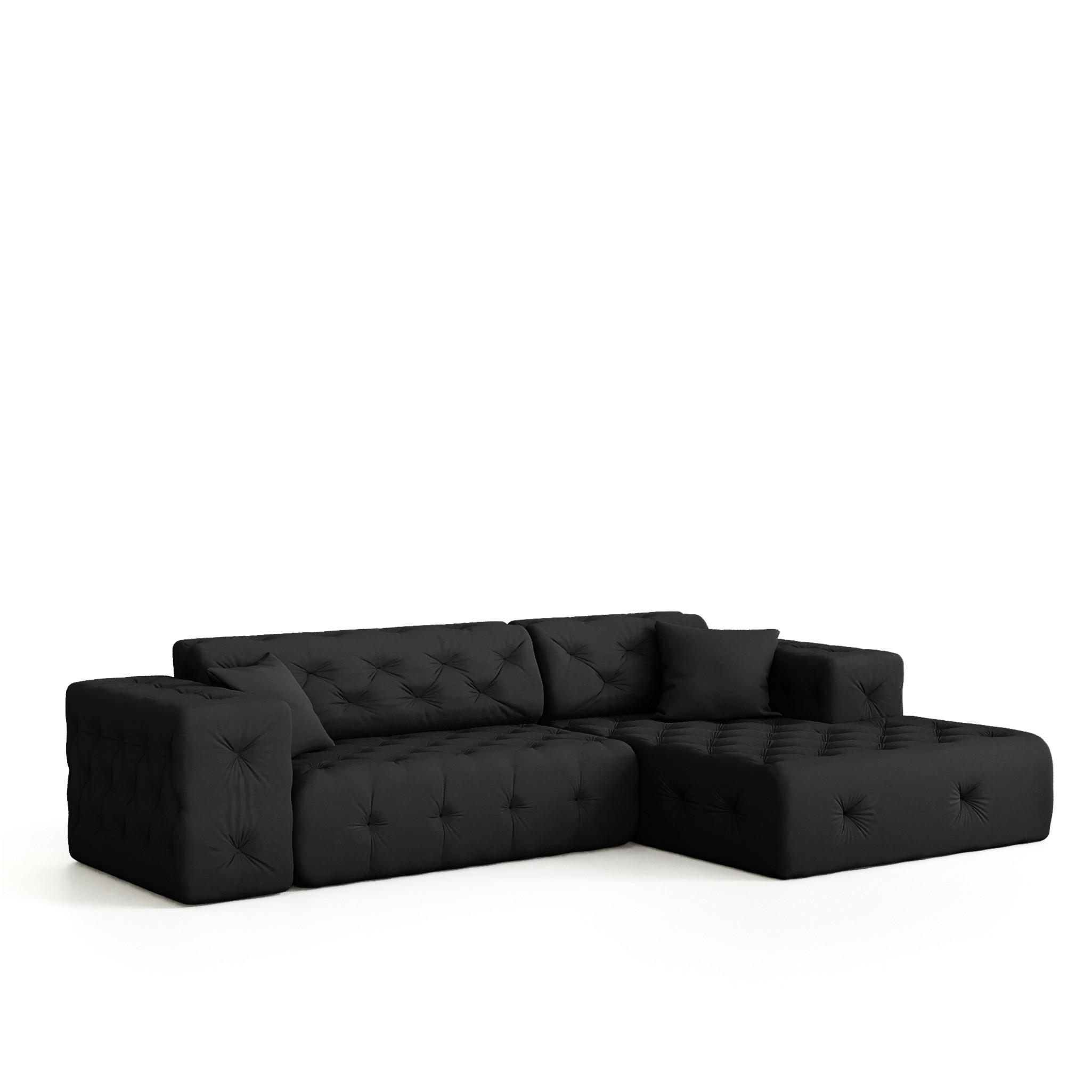 ECKSOFA Chantal - Schwarz, Holzwerkstoff/Textil (266/171cm) - Fun Möbel