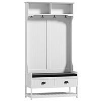 GARDEROBENSTÄNDER 89/42/172 cm mit Schuhbank, Schubladen und Kippschutz aus MDF, Weiß - Weiß, Holzwerkstoff (89/172/42cm) - Redom