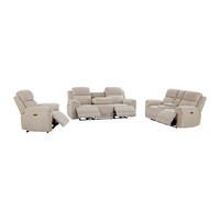 SOFAGARNITUR mit Relaxfunktion - 6 -Sitzer - Polyester - beige - KELUNO - Beige, Textil (228/104/98cm) - Vente-Unique