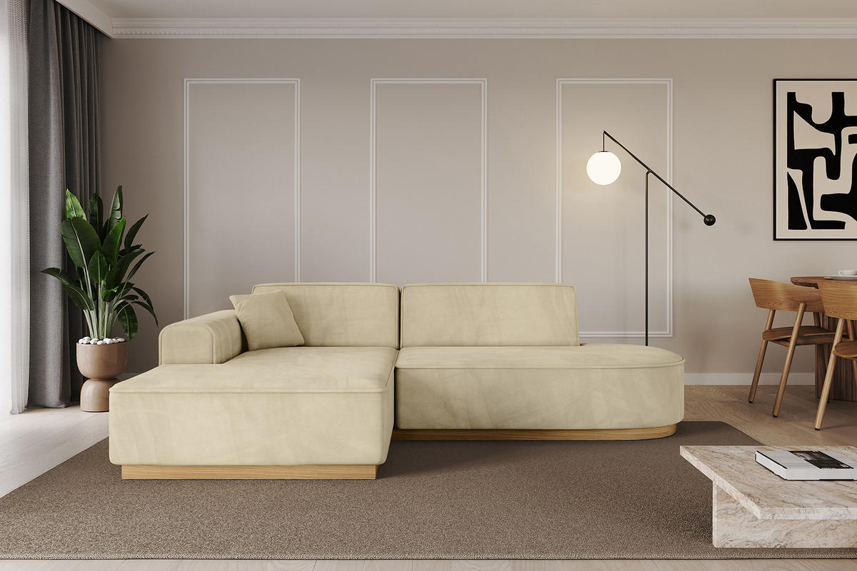 ECKSOFA Ottomane Links IREA-L1-v2 - 232x165x80 cm Beige - Taupe, Holzwerkstoff/Textil (232/165cm) - ALTDECOR