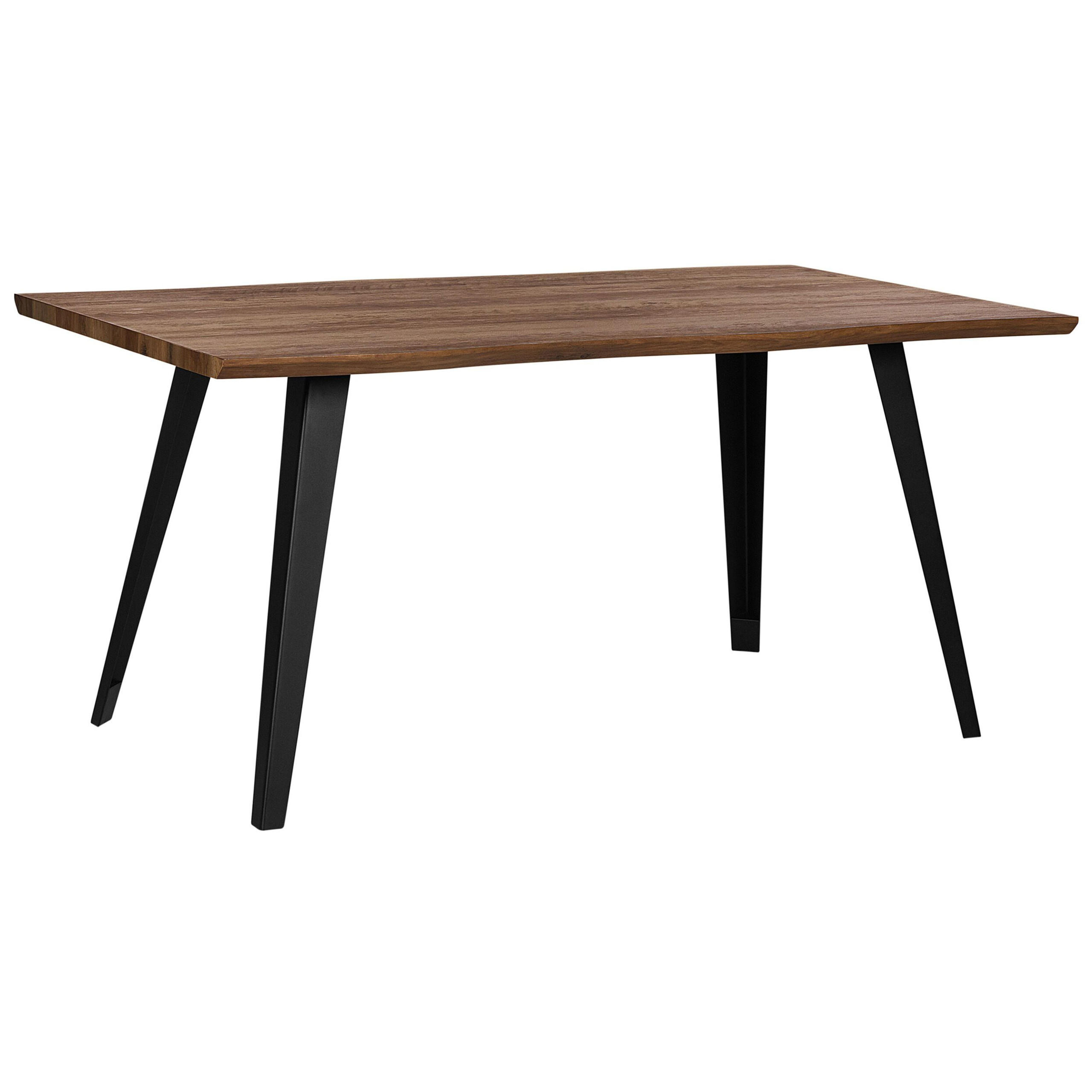 BLAGOVAONSKI STOL 160/90/76 cm tamnosmeđi, crni pravokutni Witney - tamno smeđa, drvni materijal (160/90/76cm) - Beliani