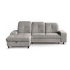 ECKSCHLAFSOFA Leon L Hellgrau - Hellgrau/Schwarz, Kunststoff/Textil (255/120cm) - Beautysofa