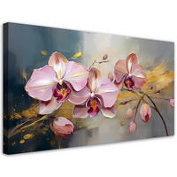 LEINWANDBILD Rosa Orchideen-Blumen-Glamour 120x60cm - Pink, Textil (120/60cm) - Feeby