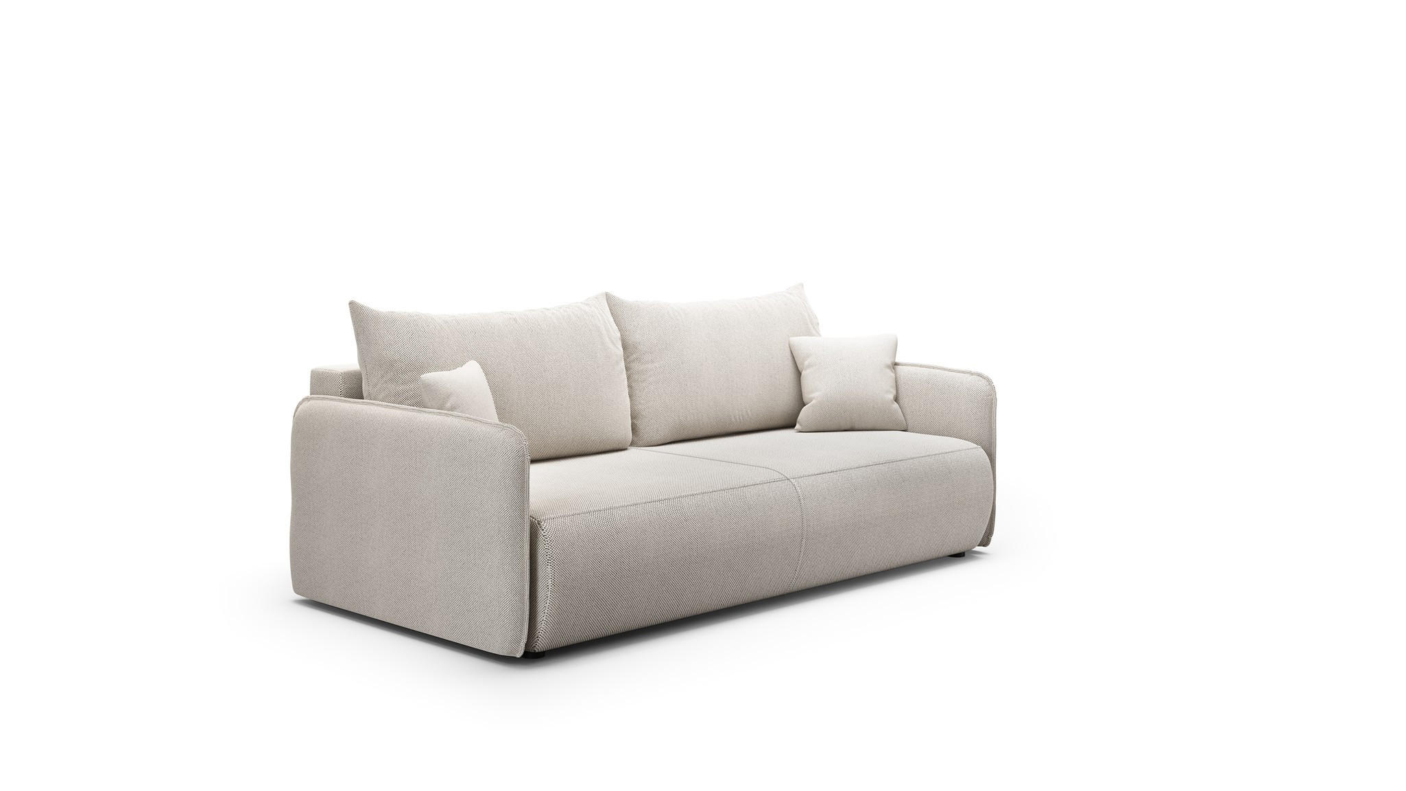 SCHLAFSOFA Calgary - Hellgrau, Holzwerkstoff/Textil (216/86/105cm) - Fun Möbel
