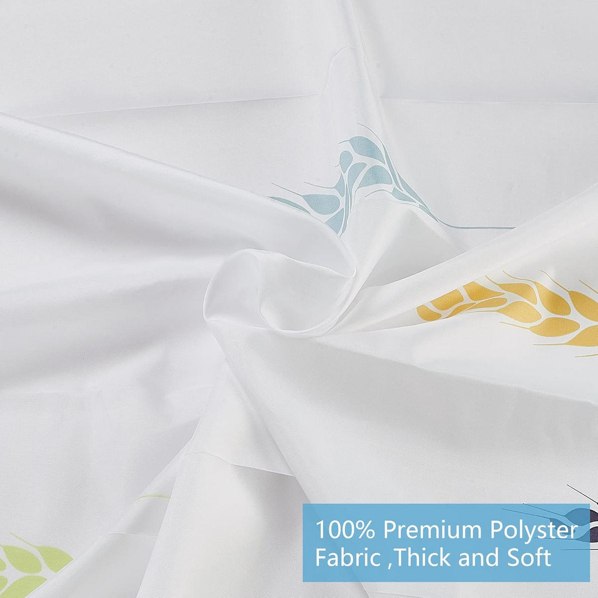 DUSCHVORHANG Weiß Polyester wasserdicht maschinenwaschbar mit Haken Badezimmer - Weiß, Kunststoff (180/200cm) - MCBOSON