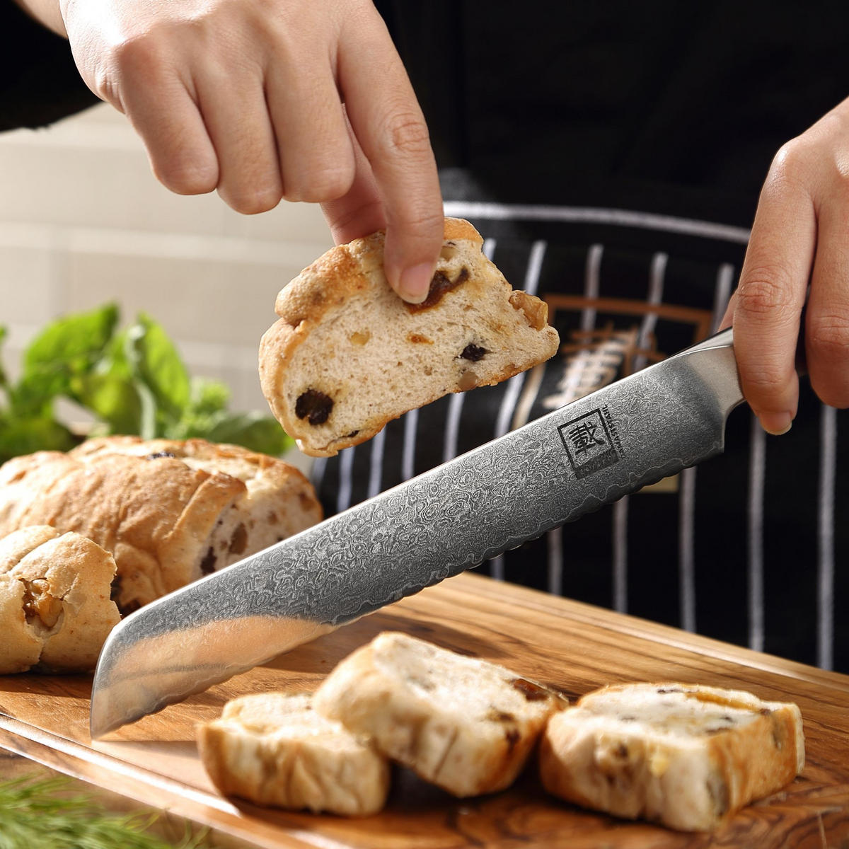 BROTMESSER 20 cm - Ahornfarben, Holz/Metall (33cm) - Zayiko