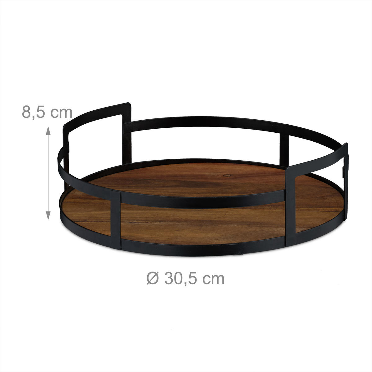 TABLETT - Braun, Holz/Metall (30.5/8.5/30.5cm) - Relaxdays