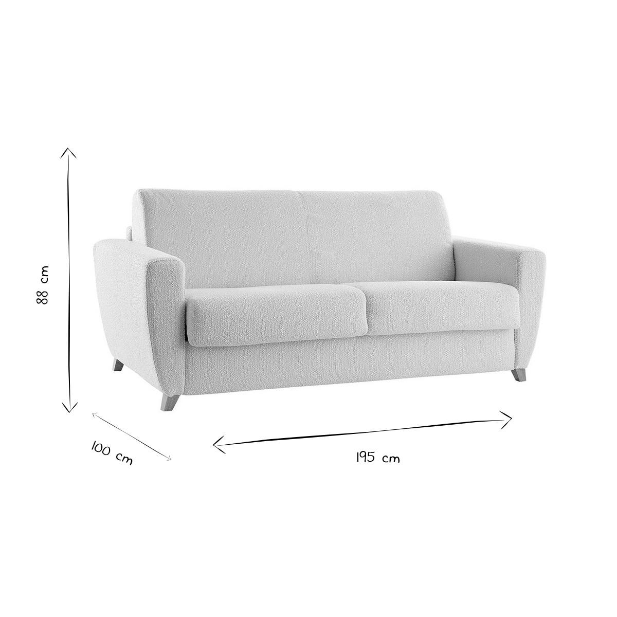 SCHLAFSOFA Skandinavisch Senfgelb Holz GRAHAM - Gelb, Textil (100/88/195cm) - Miliboo