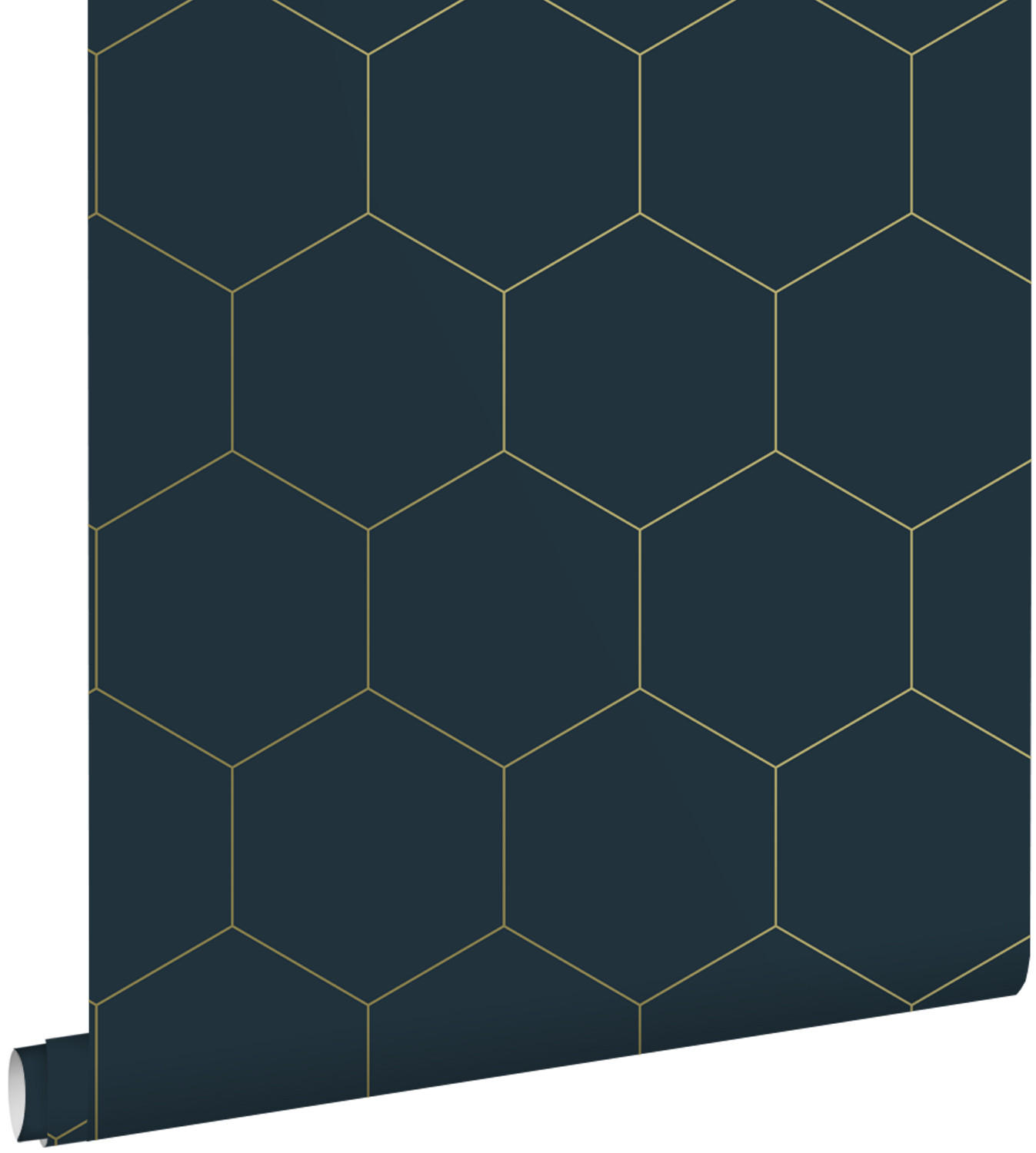 TAPETE Wabenmuster 53 cm x 10.05 m - Goldfarben, Papier (53/1000cm) - ESTAhome