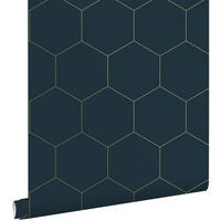 TAPETE Wabenmuster 53 cm x 10.05 m - Goldfarben, Papier (53/1000cm) - ESTAhome