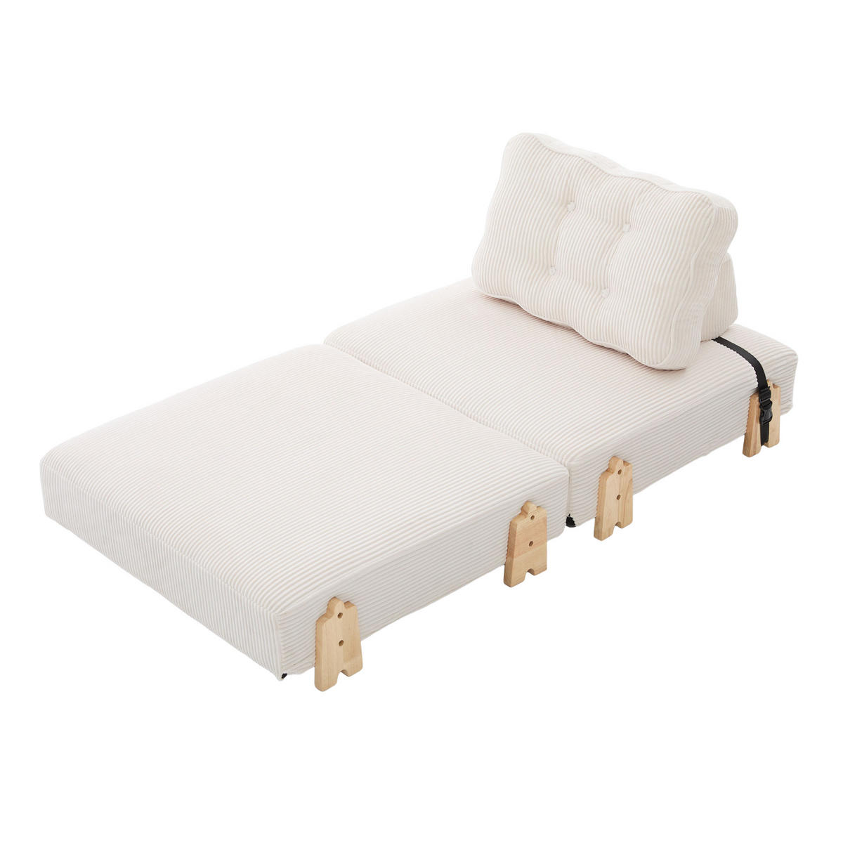 SCHLAFSESSEL ausklappbar mit Holzgestell, DE-42596, Beige - Beige, Holzwerkstoff (90/84/86cm) - ComfortXL