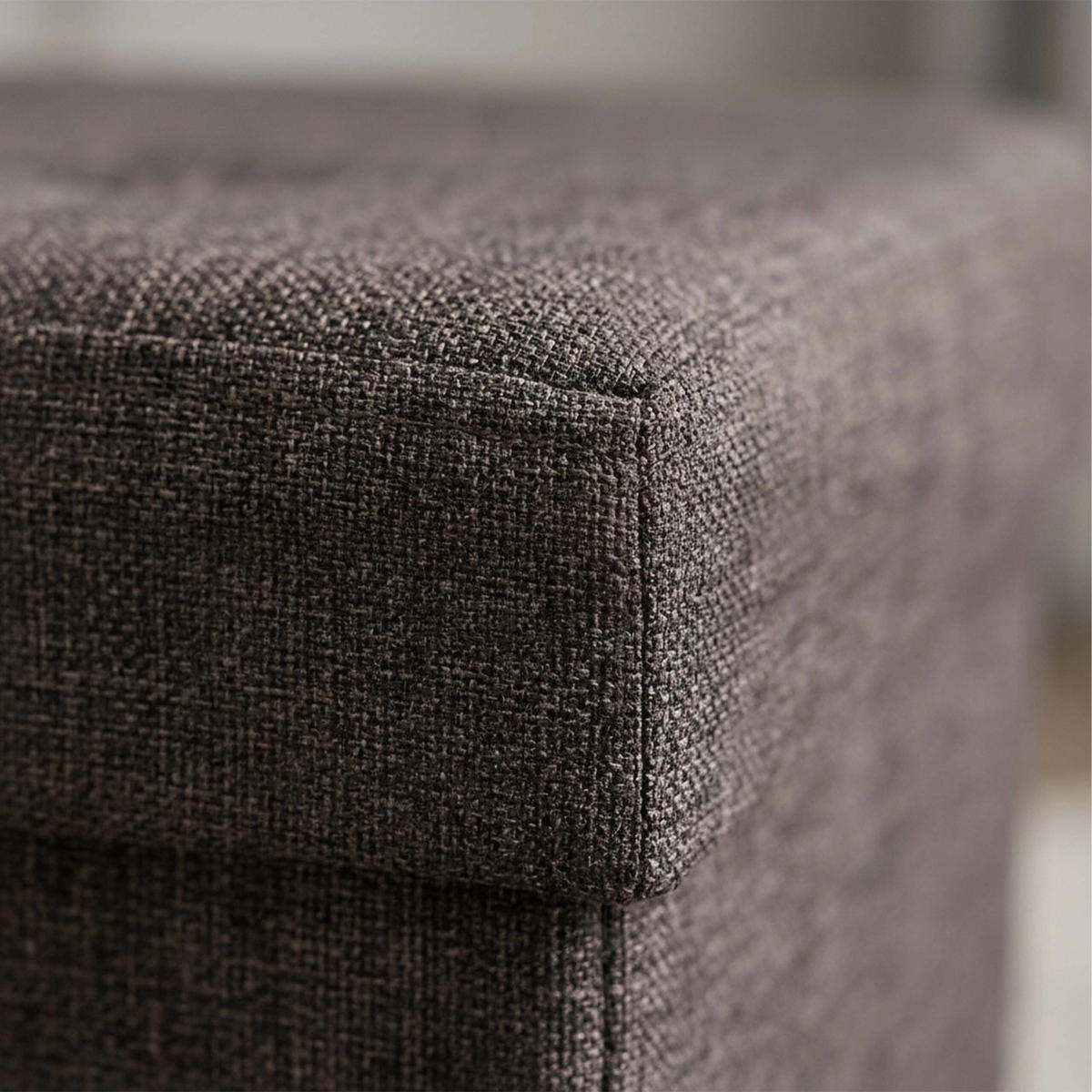 SITZHOCKER Braun Leinen faltbar Stauraum - Braun, Holzwerkstoff/Textil (38/38/38cm) - Relaxdays