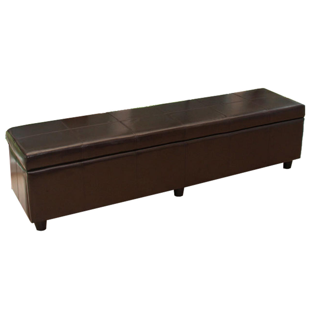 LAVICA s úložným priestorom XXL Hnedá - hnedá, koža (180/45/45cm) - MCW