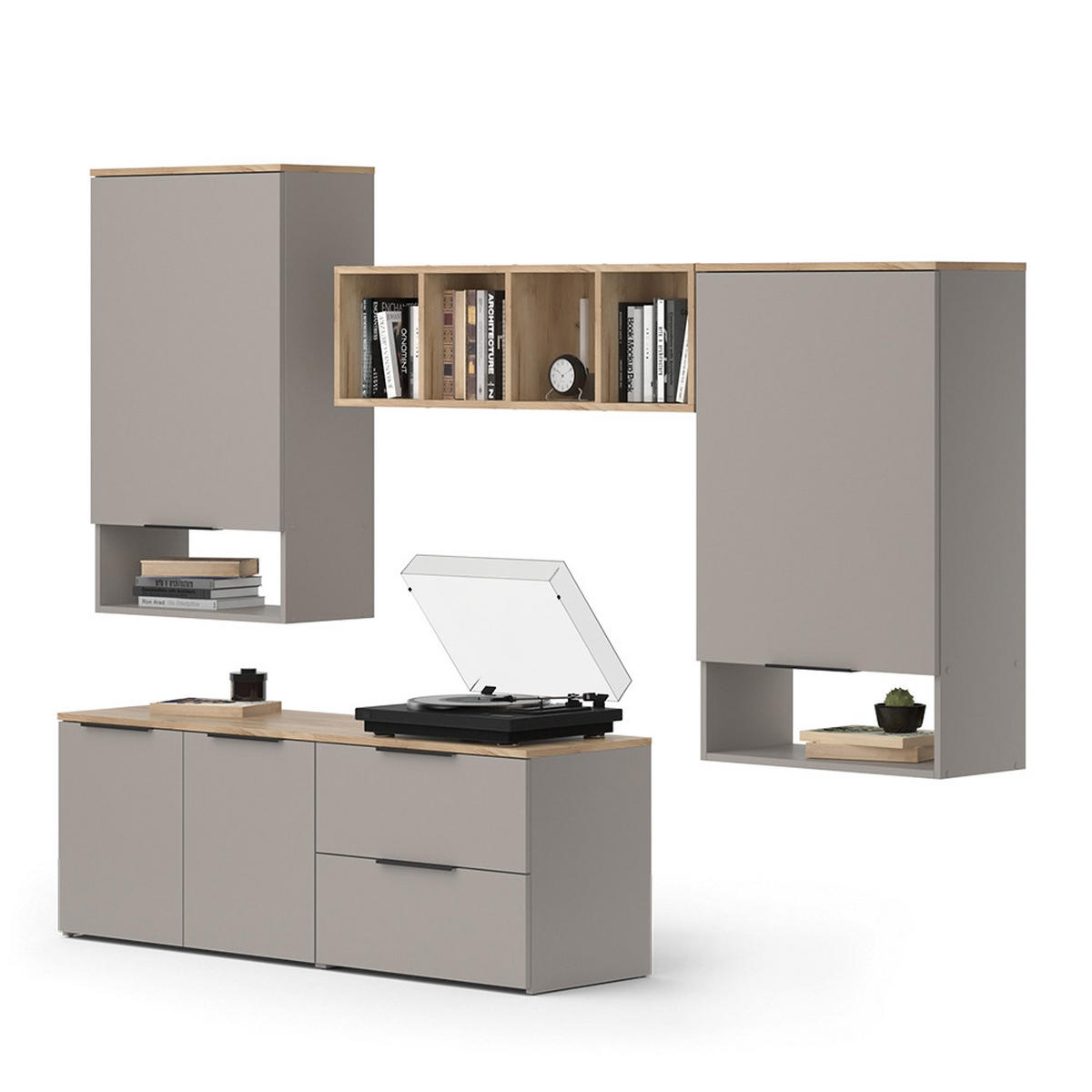 ŽIVÁ STĚNA Wido Greige - Sonoma dub/šedobéžová, kompozitní dřevo (80/50/40cm) - Vicco