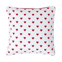 KISSENHÜLLE Herzen 45/45 cm, 100% Baumwolle - Rot, Textil (45/45cm) - Homescapes