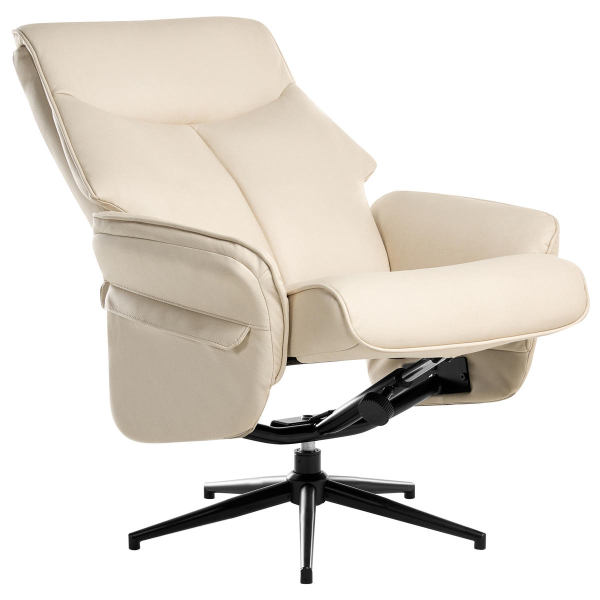 FERNSEHSESSEL Hellbeige Erato - Schwarz, Kunststoff (73/89/78cm) - Beliani