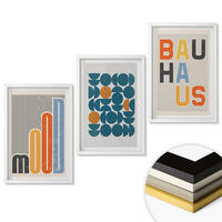 WANDBILDER 3er-Set - 40x60 cm Weißer Rahmen - Geometrische Muster im Bauhaus-Stil - Weiß, Kunststoff (40/60cm) - ArtPrintCave