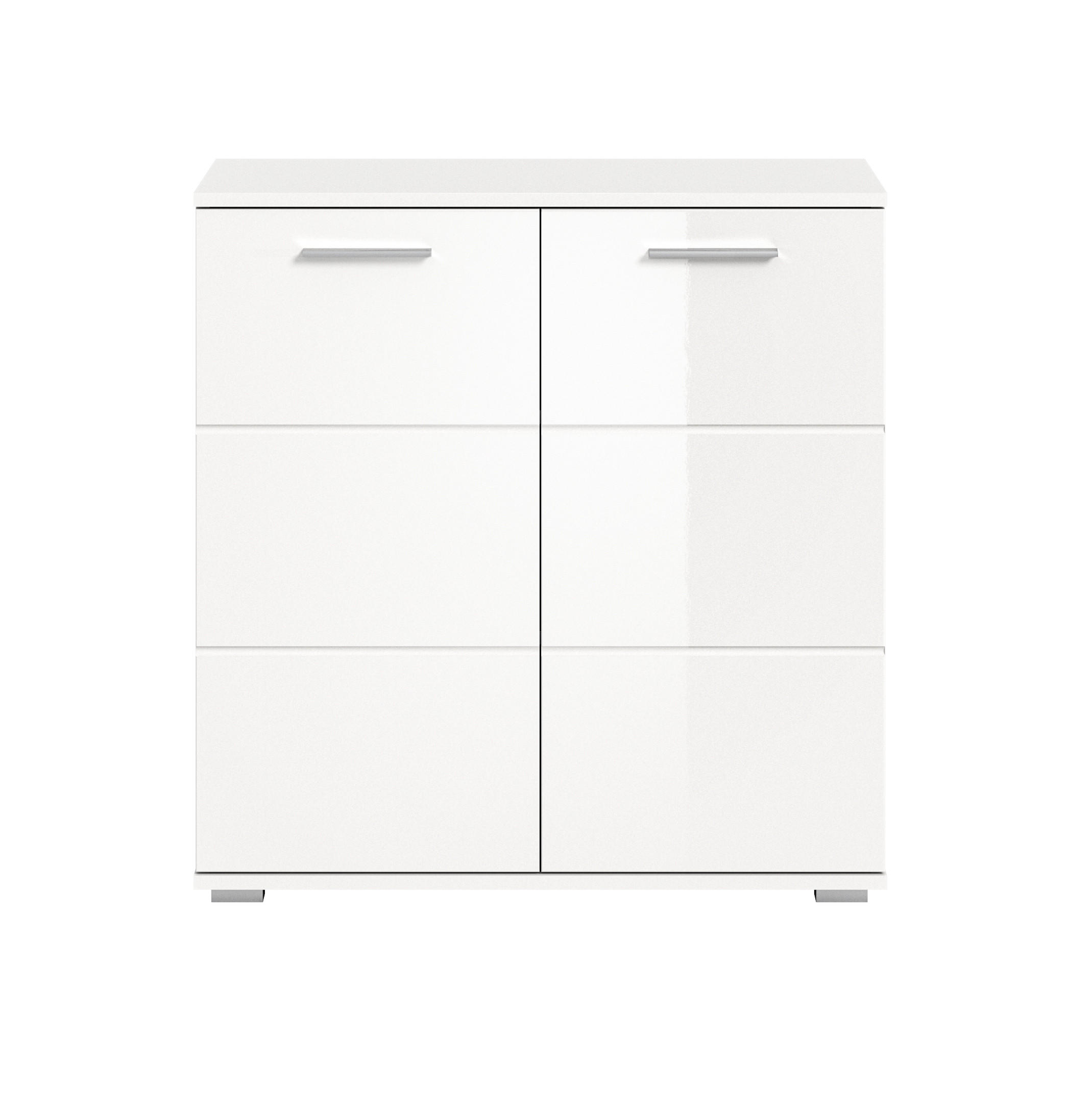 KOMMODE Prego 37/80/83 cm - Silberfarben/Weiß, Holzwerkstoff/Kunststoff (80/83/37cm) - Xonox