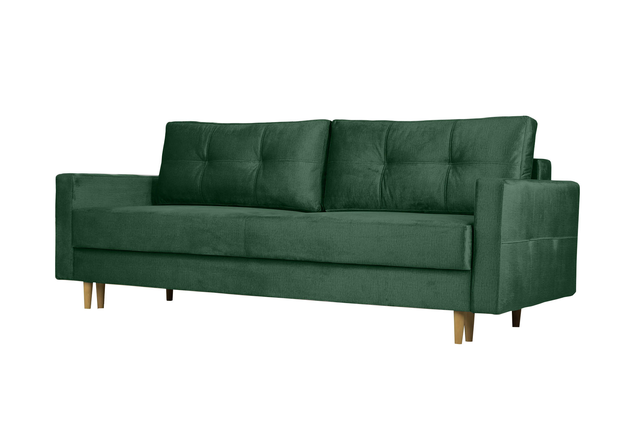 SCHLAFOSOFA Floro 3-Sitzer Stoff Monolith Grün - Grün, Holz/Textil (227/92/98cm) - Kaiser Möbel