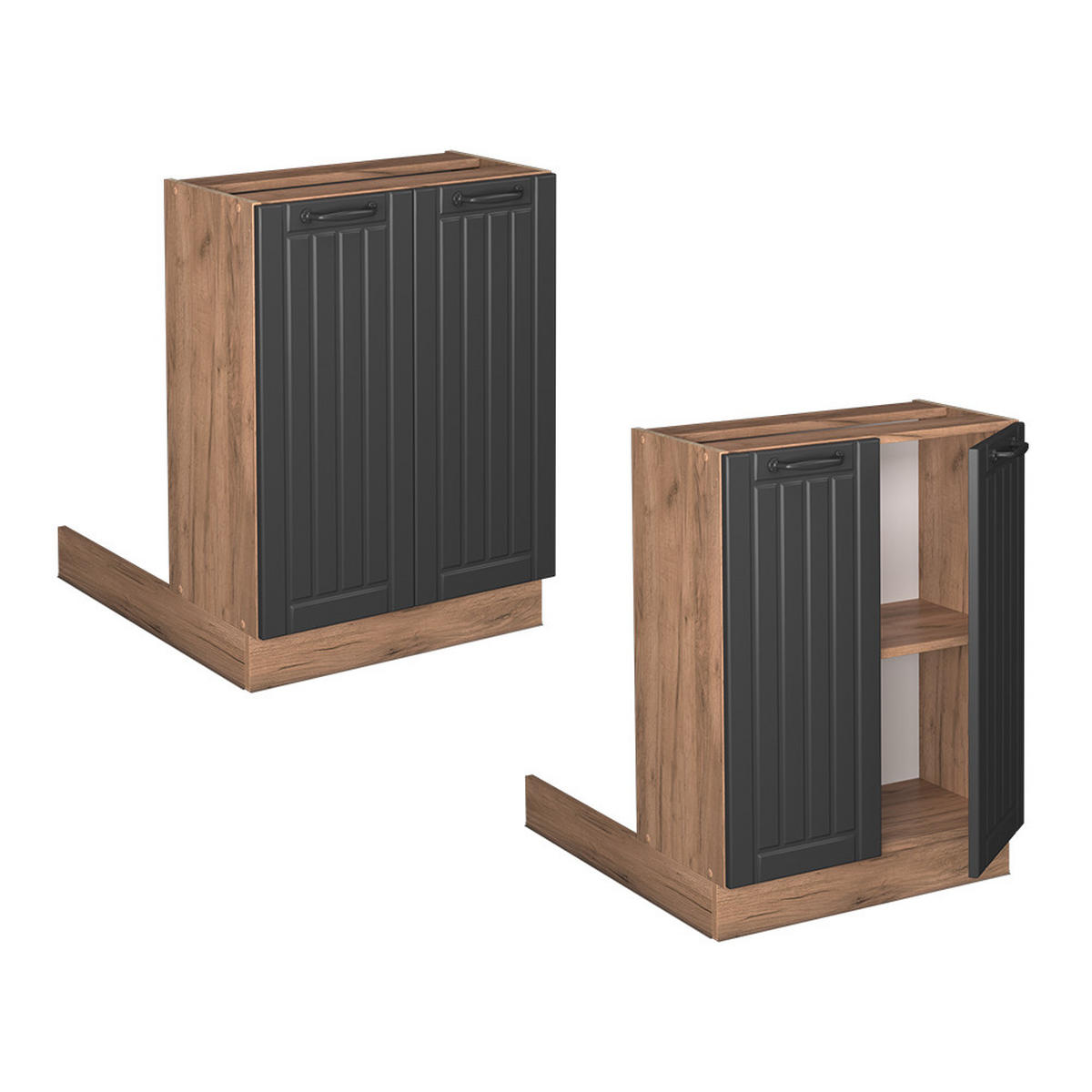 KUCHYŇSKÝ OSTROV Fame-Line Tmavě šedá - medově dubová/tmavě šedá, kompozitní dřevo (60/82/30cm) - Vicco