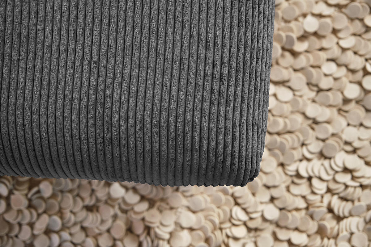 LONGSEAT CHAMRE Granit - Dunkelgrau/Schwarz, Textil/Metall (130/95/160cm) - KAWOLA