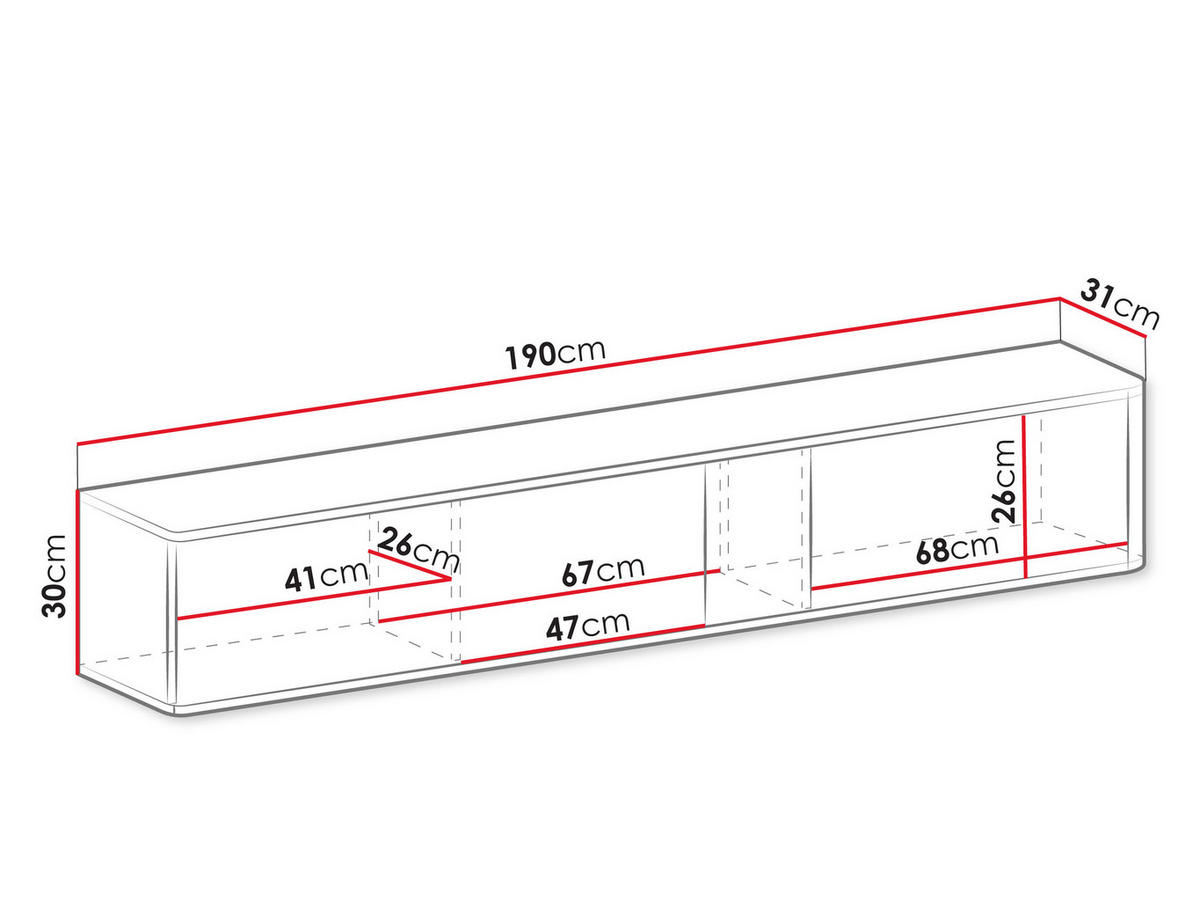TV-LOWBOARD Philippe 190 - Kaschmir, Holzwerkstoff (190/30/31cm) - MIRJAN24