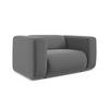 SESSEL Samt Stoff Grau - Schwarz/Grau, Kunststoff/Textil (137/70/89cm) - Makamii