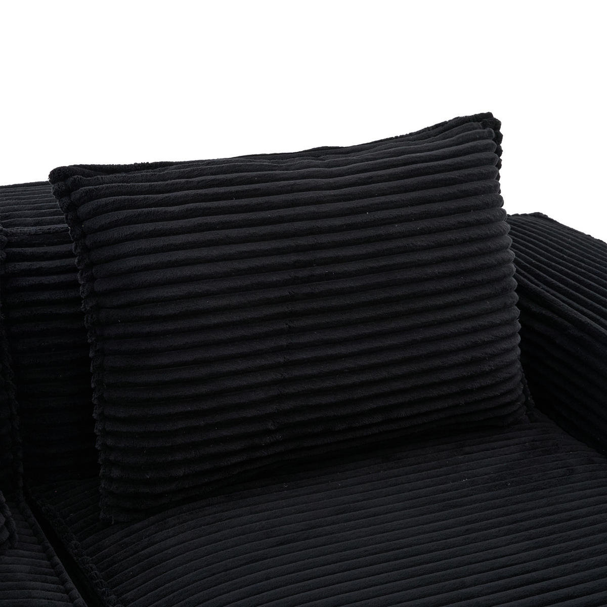2-SITZER-SOFA DE-33836 mit 2 Hockern Schwarz - Schwarz, Textil (188/75/162cm) - ComfortXL