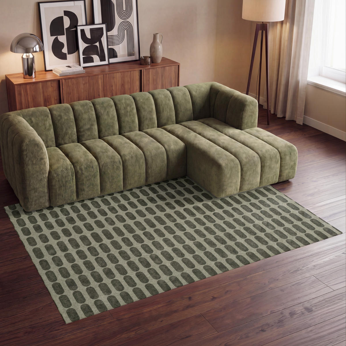 KOBERCE - Rytmické - Impact - Zelené - 230x150 cm - olivovozelená, textil/plast (230/0.4cm) - OnlyWow