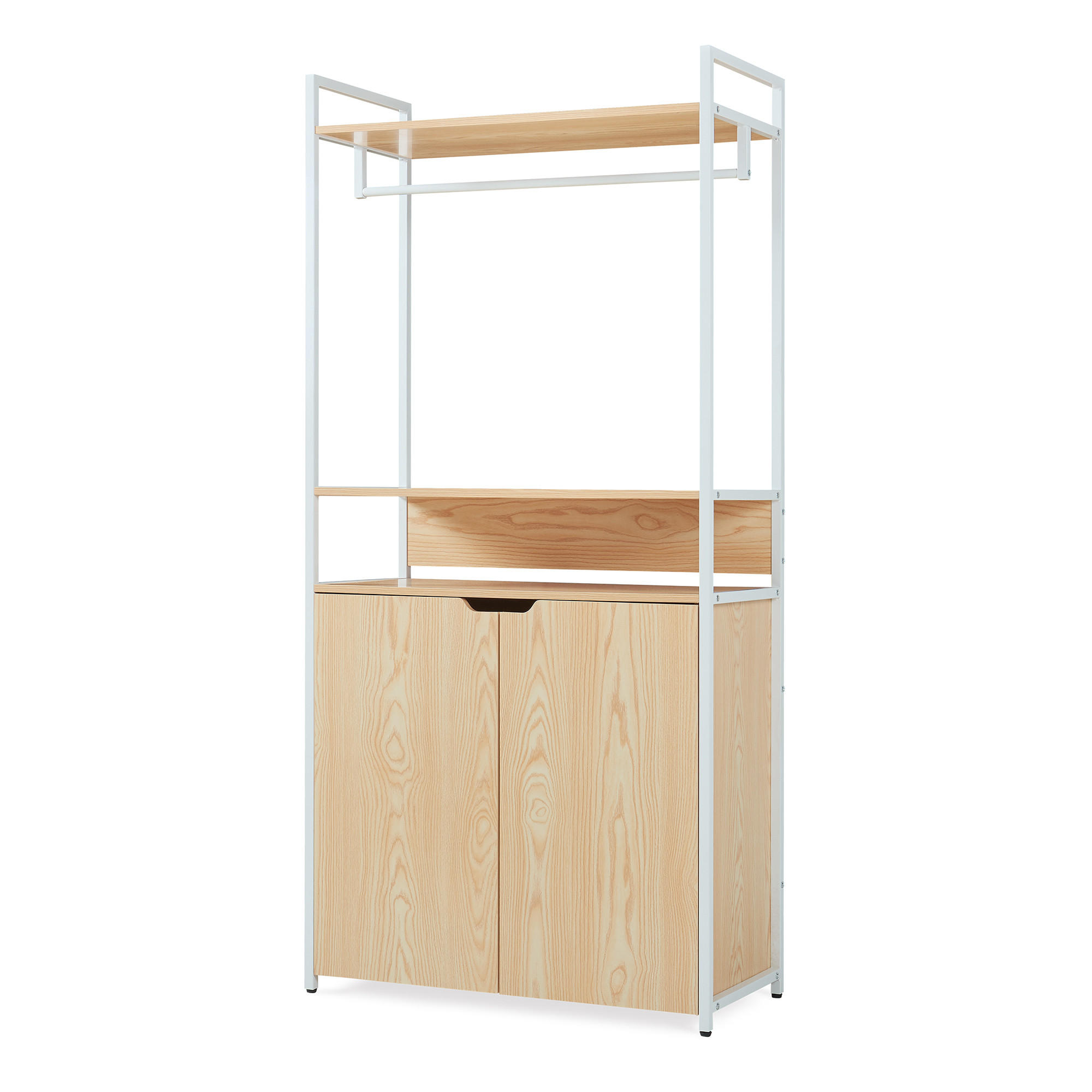 GARDEROBENSTÄNDER Larem - Eichefarben/Schwarz, Holzwerkstoff/Metall (84/180/40cm) - [en.casa]