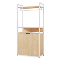 GARDEROBENSTÄNDER Larem - Eichefarben/Schwarz, Holzwerkstoff/Metall (84/180/40cm) - [en.casa]