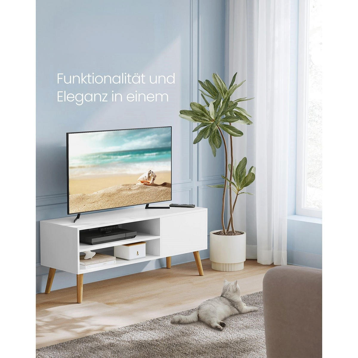TV-SCHRANK BANGUI - Weiß, Holzwerkstoff (120/49/40cm) - Hansiro