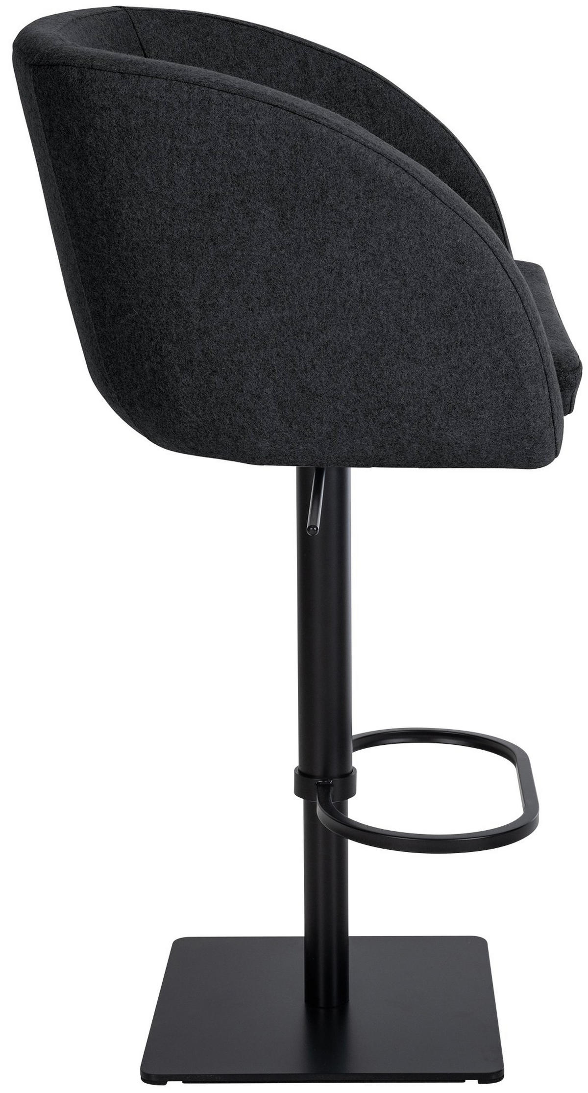 BARHOCKER Filz anthrazit - Anthrazit/Schwarz, Textil/Metall (58/88/54cm) - CLP