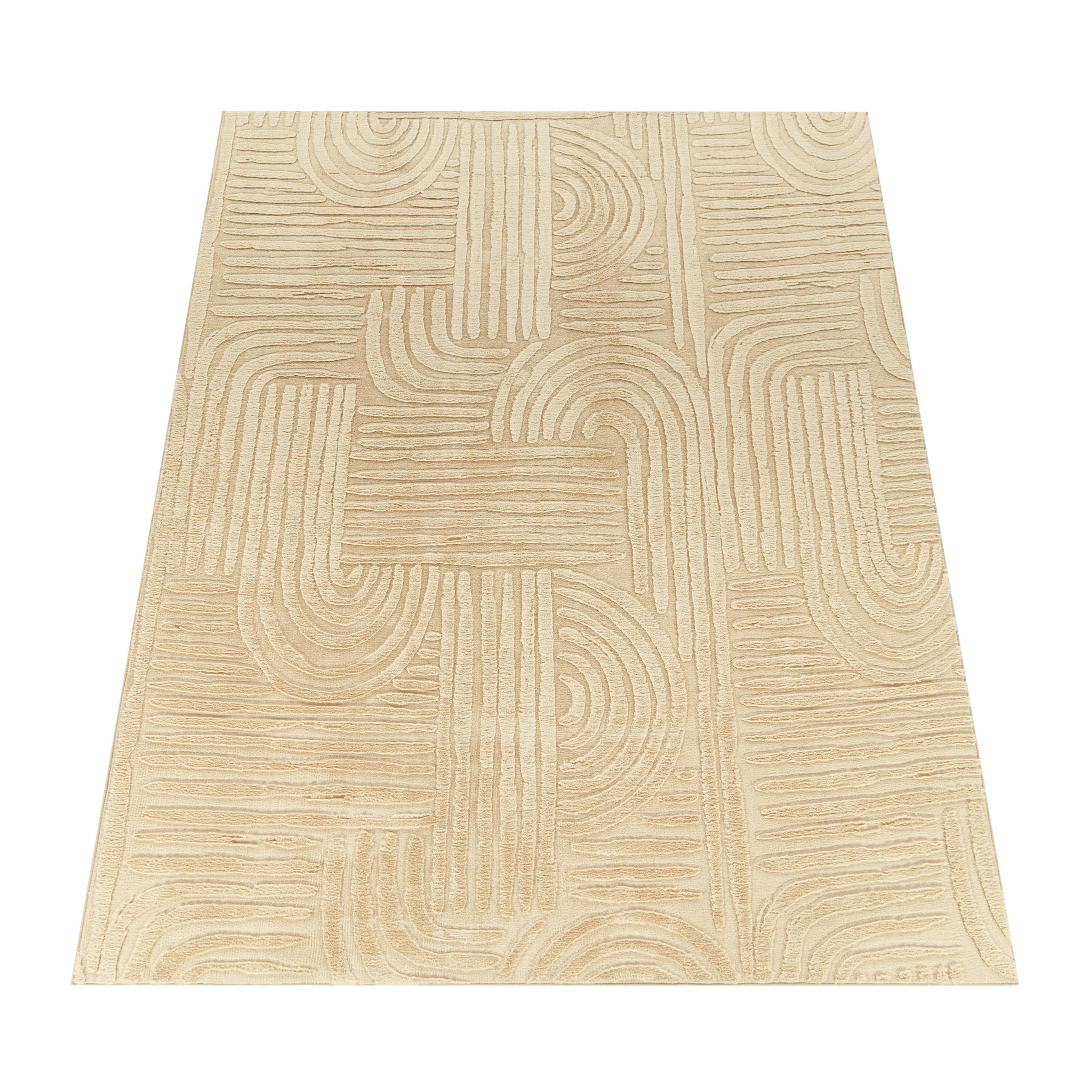 Paco Home Kurzflorteppich Beige 80x150 cm