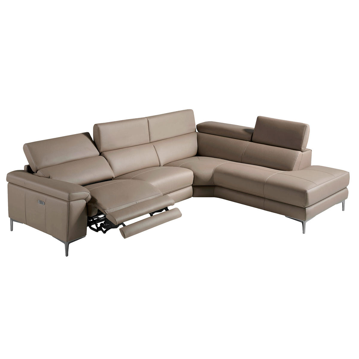 ECKSOFA Nerz 295/232/97 cm - Taupe, Leder (295/232cm) - ANGEL CERDA