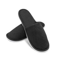 FROTTIERSLIPPER, 10er-Set, Universalgröße, 100% Polyester, Schwarz - Schwarz, Textil (5/1/29cm) - Zollner
