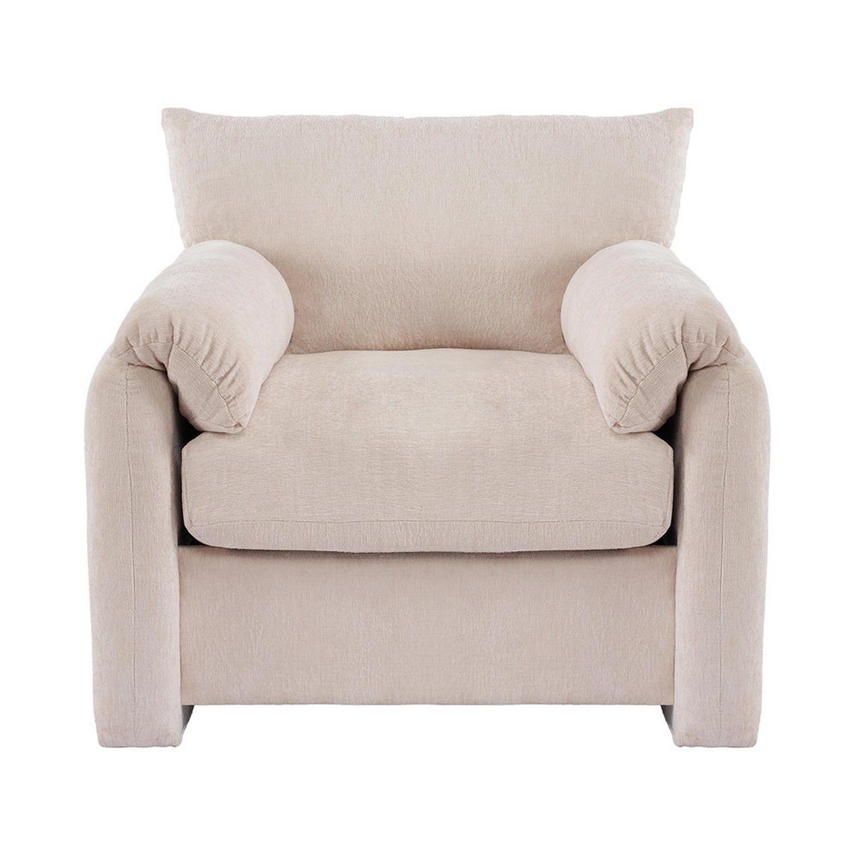 EINZELSOFA in Beige Chenille-Stoff - Beige, Kunststoff/Textil (82/84/96cm) - KOMHTOM