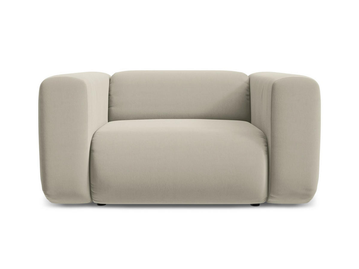 SESSEL Samt Stoff Creme - Perlmutt/Creme, Kunststoff/Textil (137/70/89cm) - Makamii